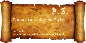 Marcsinek Benjámin névjegykártya